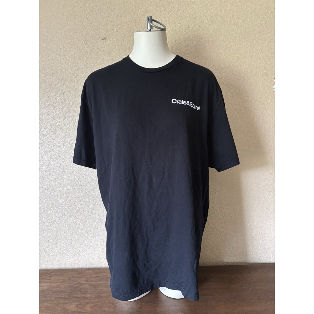 Crate & Barrel Uniform Tee XL Black Crew Neck Short Sleeve‎ Workwear EUC